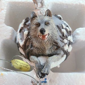 Vintage Bradford Edition Wolf Christmas Ornaments 1999 Eyes of the Wild